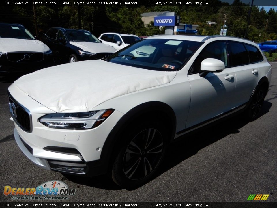 2018 Volvo V90 Cross Country T5 AWD Crystal White Pearl Metallic / Charcoal Photo #5