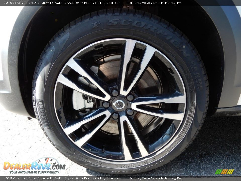 2018 Volvo V90 Cross Country T5 AWD Crystal White Pearl Metallic / Charcoal Photo #6
