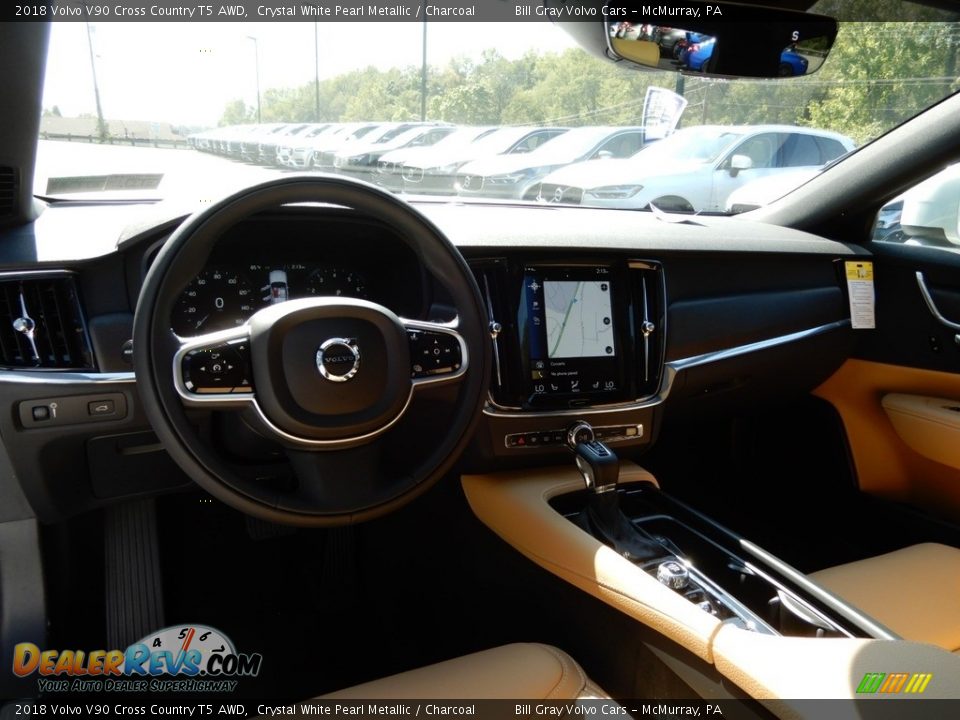 2018 Volvo V90 Cross Country T5 AWD Crystal White Pearl Metallic / Charcoal Photo #9