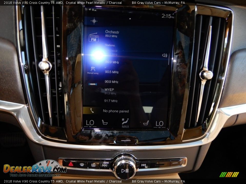 2018 Volvo V90 Cross Country T5 AWD Crystal White Pearl Metallic / Charcoal Photo #15