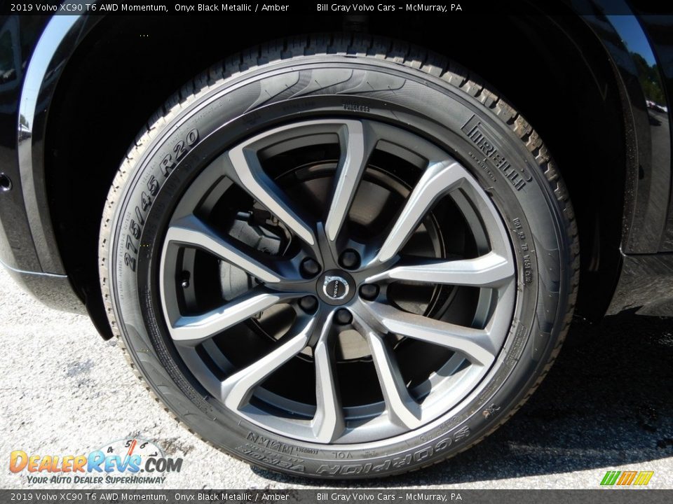 2019 Volvo XC90 T6 AWD Momentum Onyx Black Metallic / Amber Photo #6