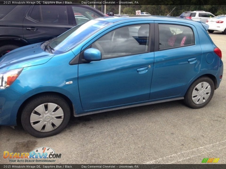 2015 Mitsubishi Mirage DE Sapphire Blue / Black Photo #2