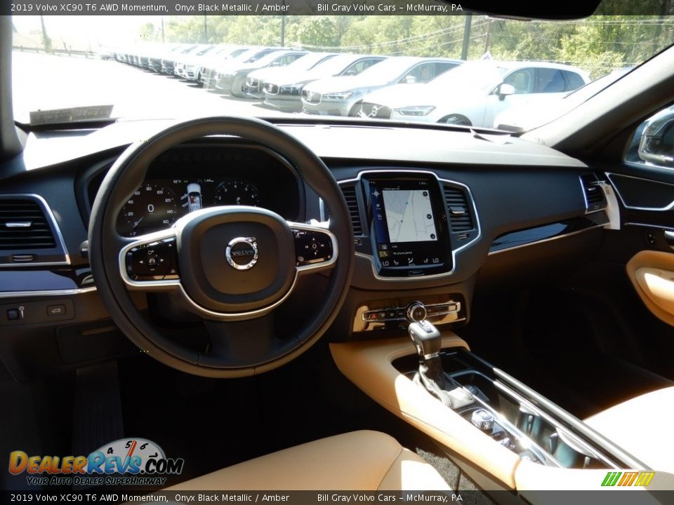 2019 Volvo XC90 T6 AWD Momentum Onyx Black Metallic / Amber Photo #9