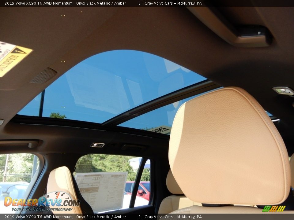 2019 Volvo XC90 T6 AWD Momentum Onyx Black Metallic / Amber Photo #12