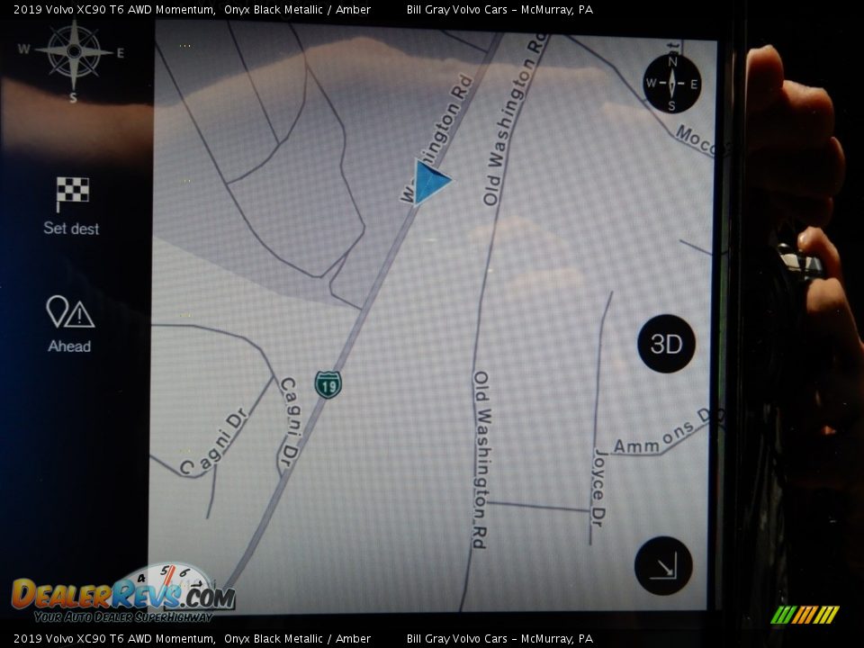 2019 Volvo XC90 T6 AWD Momentum Onyx Black Metallic / Amber Photo #13