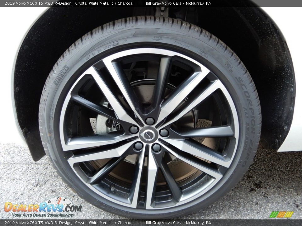2019 Volvo XC60 T5 AWD R-Design Crystal White Metallic / Charcoal Photo #4