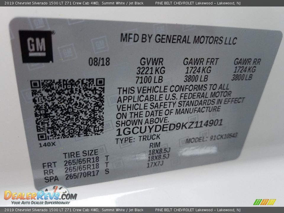 2019 Chevrolet Silverado 1500 LT Z71 Crew Cab 4WD Summit White / Jet Black Photo #9
