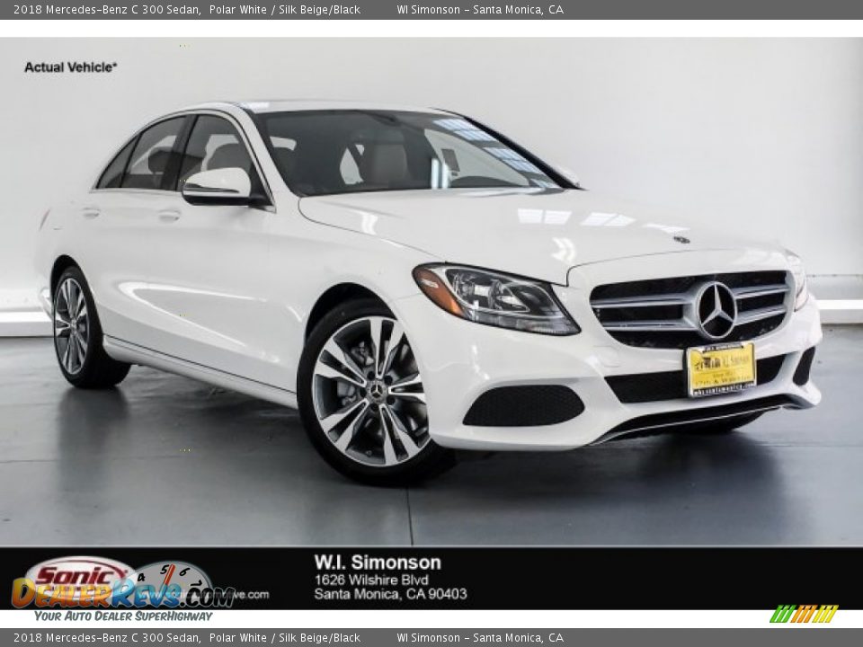 2018 Mercedes-Benz C 300 Sedan Polar White / Silk Beige/Black Photo #1