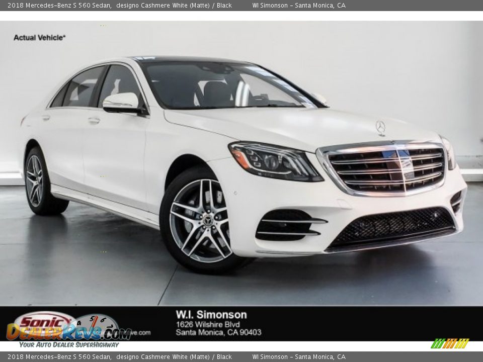 2018 Mercedes-Benz S 560 Sedan designo Cashmere White (Matte) / Black Photo #1
