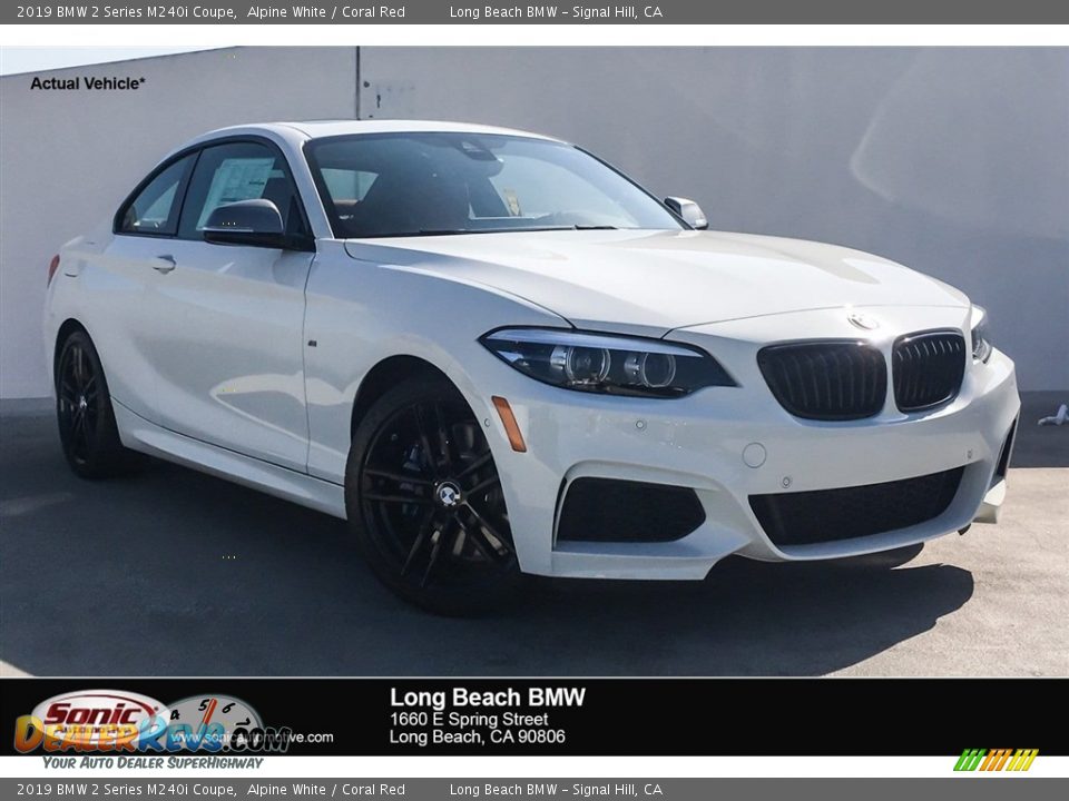 2019 BMW 2 Series M240i Coupe Alpine White / Coral Red Photo #1