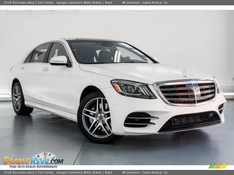 2018 Mercedes-Benz S 560 Sedan designo Cashmere White (Matte) / Black Photo #11