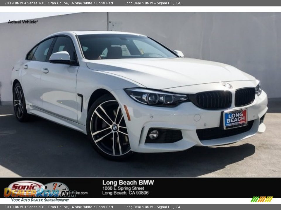 2019 BMW 4 Series 430i Gran Coupe Alpine White / Coral Red Photo #1
