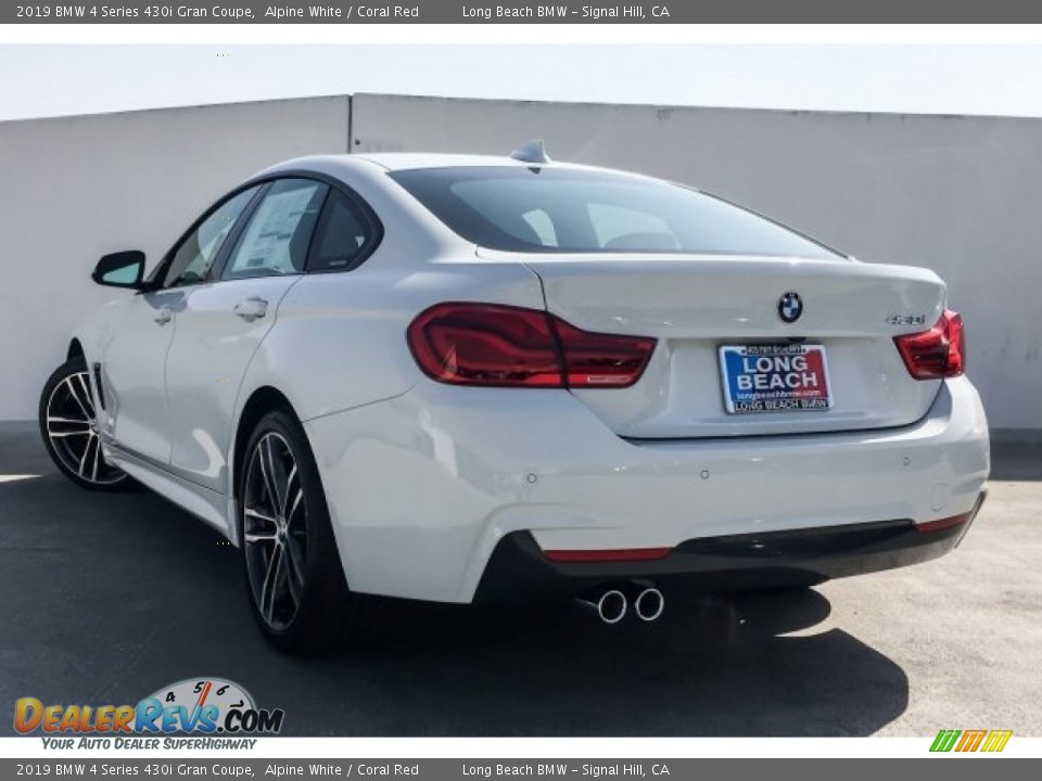 2019 BMW 4 Series 430i Gran Coupe Alpine White / Coral Red Photo #3