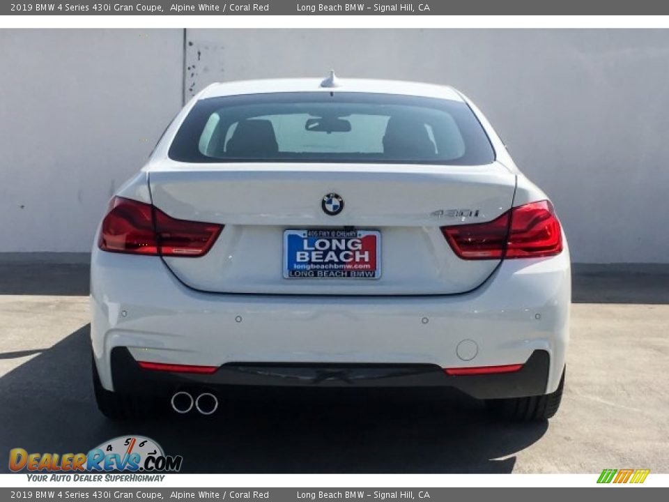 2019 BMW 4 Series 430i Gran Coupe Alpine White / Coral Red Photo #4