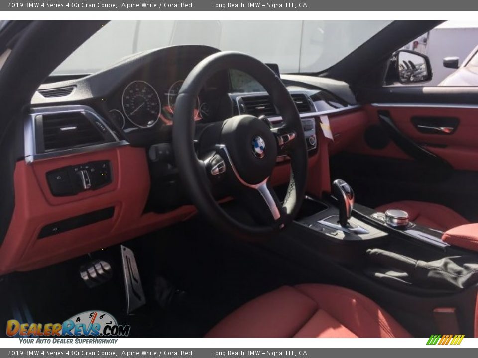 2019 BMW 4 Series 430i Gran Coupe Alpine White / Coral Red Photo #5