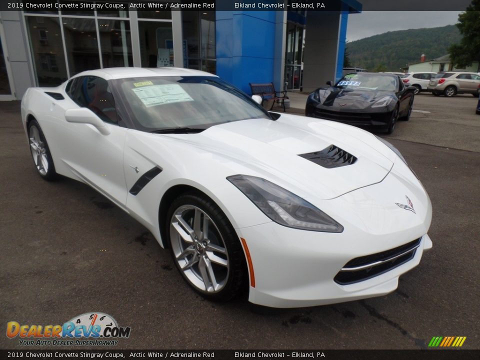 2019 Chevrolet Corvette Stingray Coupe Arctic White / Adrenaline Red Photo #9