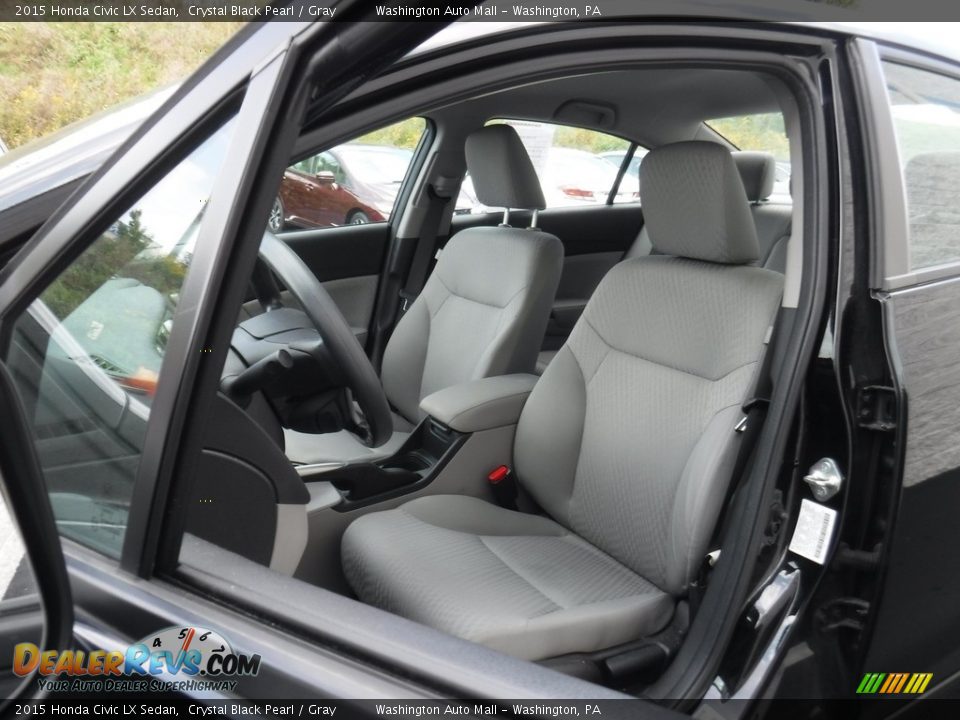 2015 Honda Civic LX Sedan Crystal Black Pearl / Gray Photo #11
