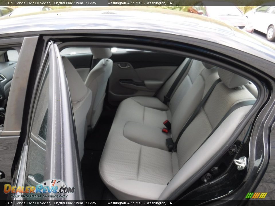 2015 Honda Civic LX Sedan Crystal Black Pearl / Gray Photo #17