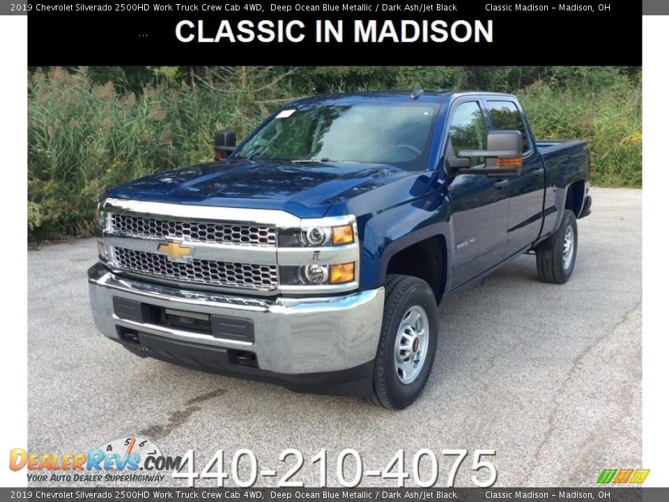 2019 Chevrolet Silverado 2500HD Work Truck Crew Cab 4WD Deep Ocean Blue Metallic / Dark Ash/Jet Black Photo #1