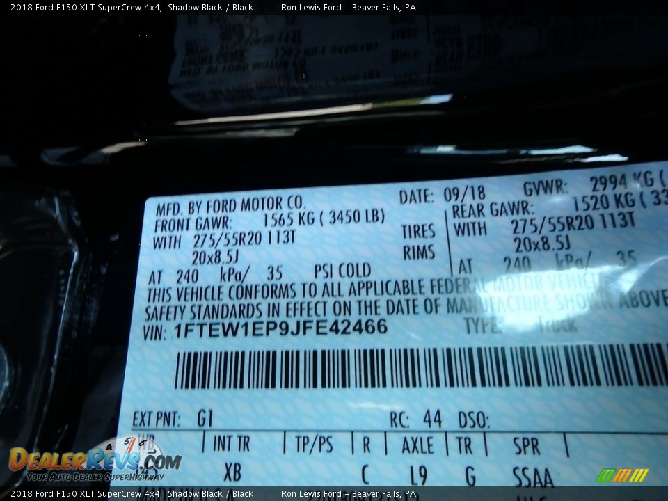 2018 Ford F150 XLT SuperCrew 4x4 Shadow Black / Black Photo #14