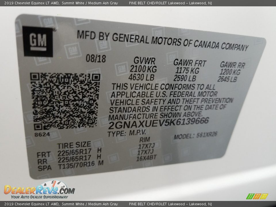 2019 Chevrolet Equinox LT AWD Summit White / Medium Ash Gray Photo #9