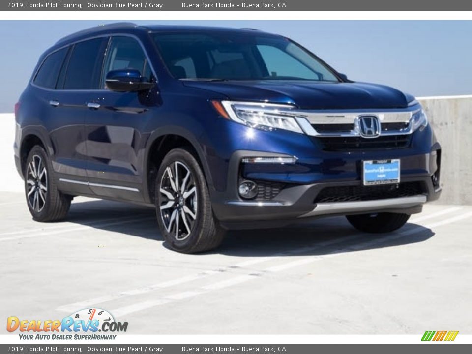 2019 Honda Pilot Touring Obsidian Blue Pearl / Gray Photo #1