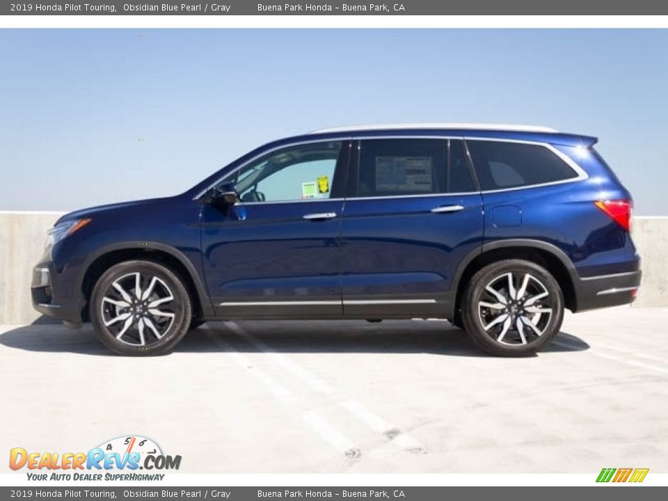 2019 Honda Pilot Touring Obsidian Blue Pearl / Gray Photo #5