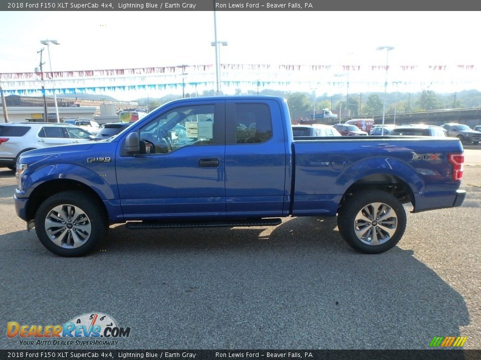 2018 Ford F150 XLT SuperCab 4x4 Lightning Blue / Earth Gray Photo #5