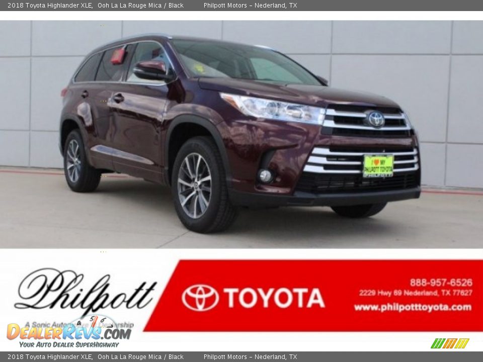 2018 Toyota Highlander XLE Ooh La La Rouge Mica / Black Photo #1