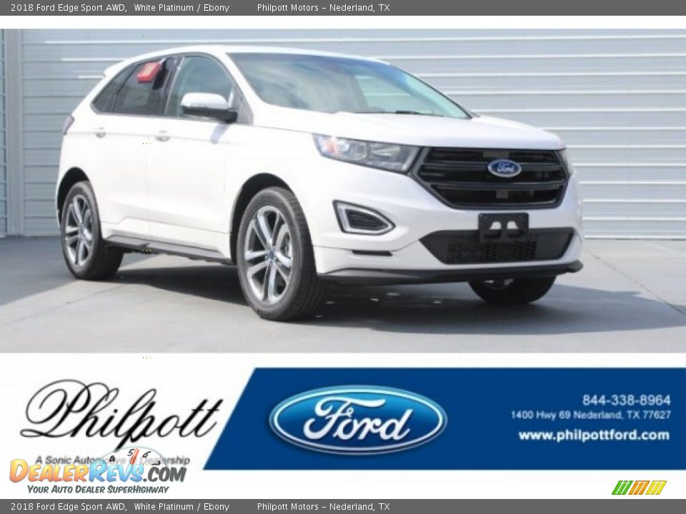 2018 Ford Edge Sport AWD White Platinum / Ebony Photo #1