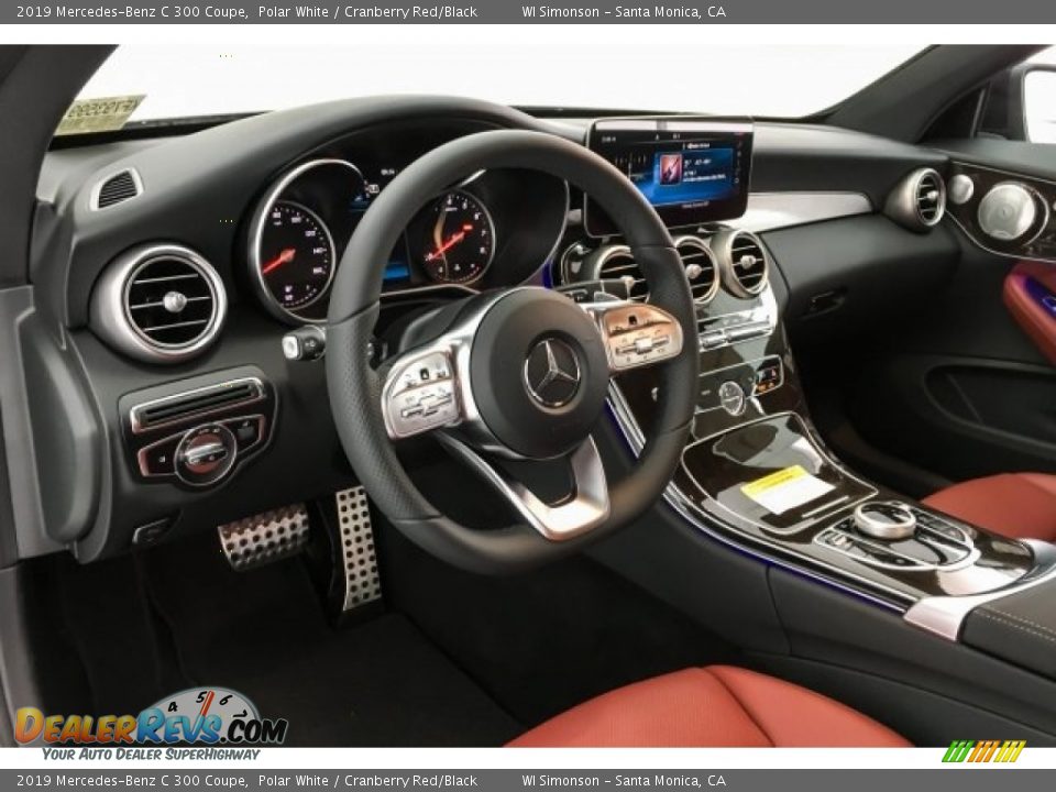 2019 Mercedes-Benz C 300 Coupe Polar White / Cranberry Red/Black Photo #4