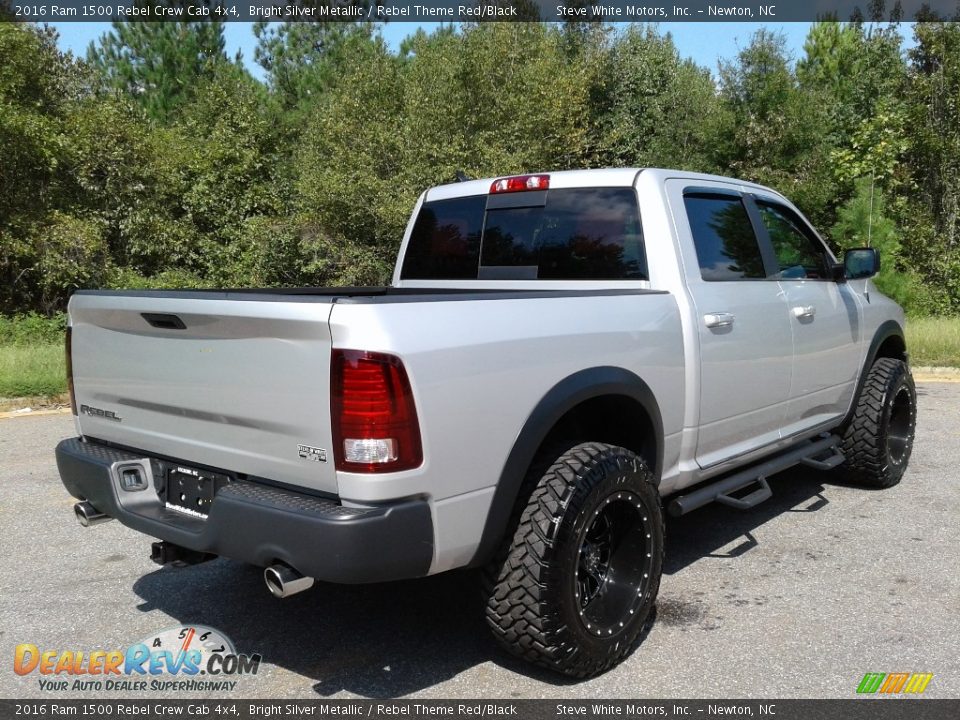 2016 Ram 1500 Rebel Crew Cab 4x4 Bright Silver Metallic / Rebel Theme Red/Black Photo #6