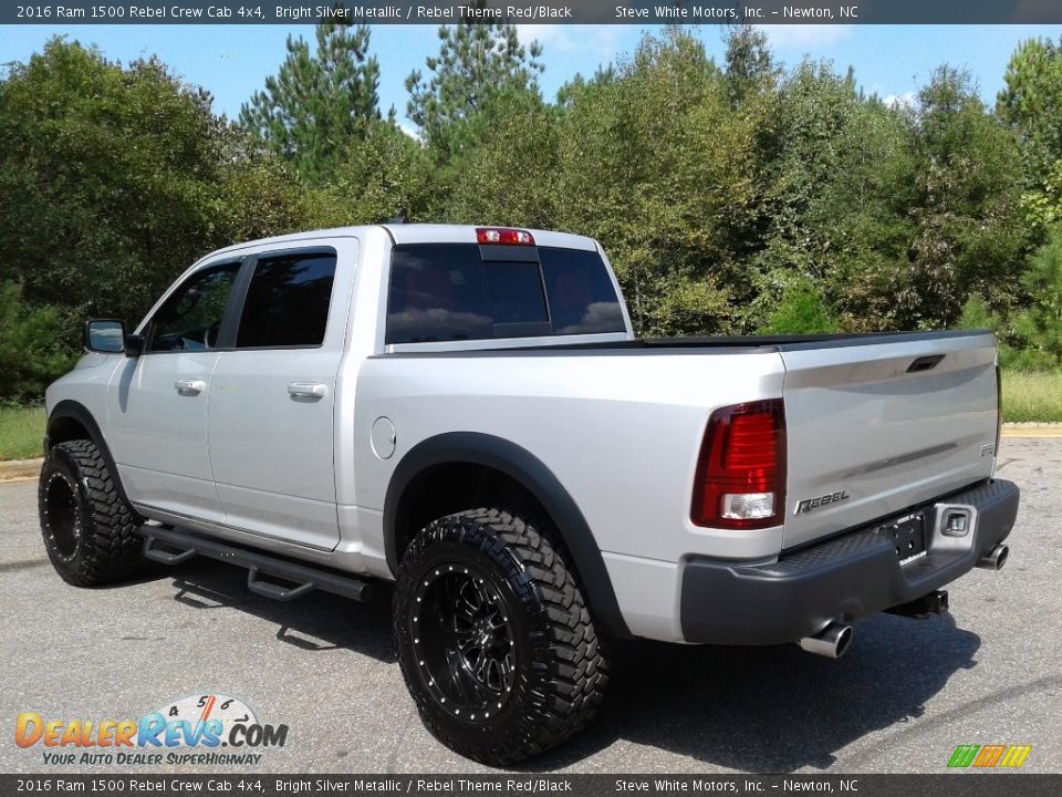 2016 Ram 1500 Rebel Crew Cab 4x4 Bright Silver Metallic / Rebel Theme Red/Black Photo #8