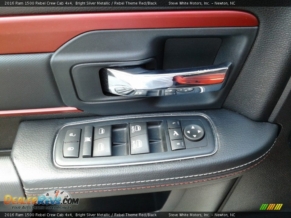 2016 Ram 1500 Rebel Crew Cab 4x4 Bright Silver Metallic / Rebel Theme Red/Black Photo #9