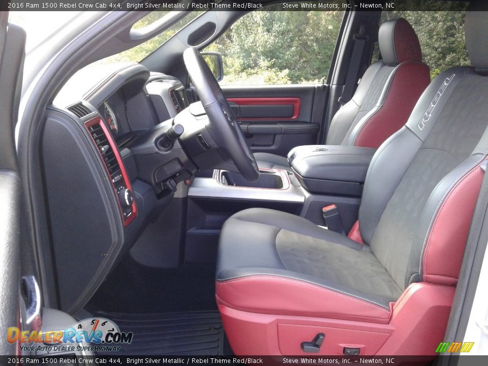 2016 Ram 1500 Rebel Crew Cab 4x4 Bright Silver Metallic / Rebel Theme Red/Black Photo #10