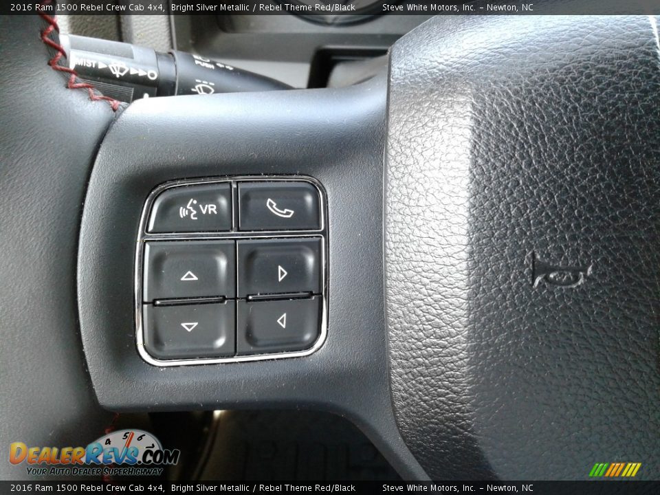 2016 Ram 1500 Rebel Crew Cab 4x4 Bright Silver Metallic / Rebel Theme Red/Black Photo #17