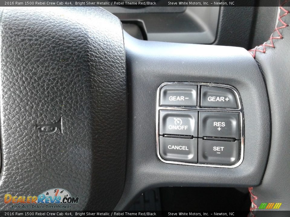 2016 Ram 1500 Rebel Crew Cab 4x4 Bright Silver Metallic / Rebel Theme Red/Black Photo #18