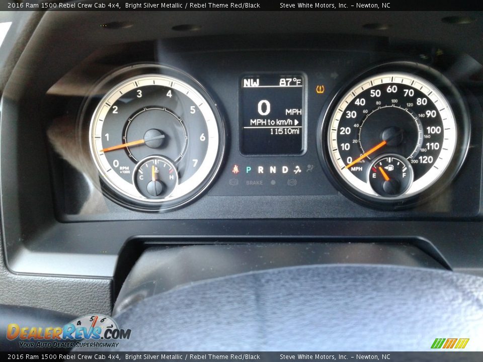 2016 Ram 1500 Rebel Crew Cab 4x4 Bright Silver Metallic / Rebel Theme Red/Black Photo #19