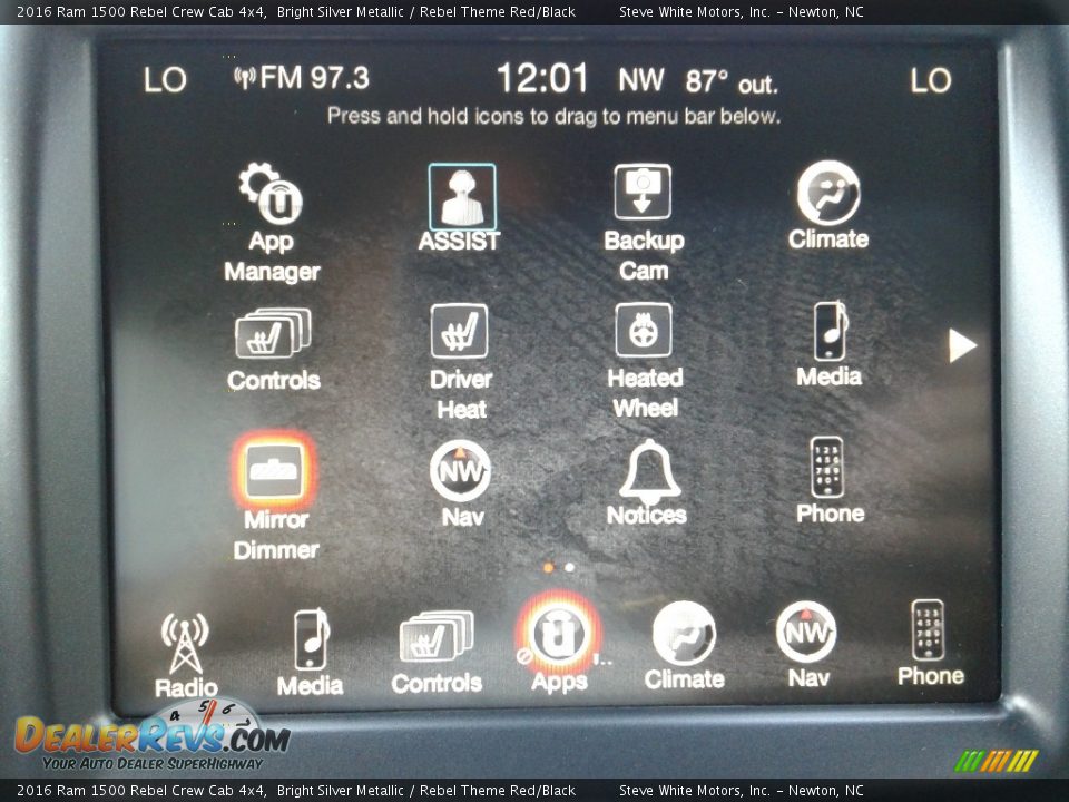 2016 Ram 1500 Rebel Crew Cab 4x4 Bright Silver Metallic / Rebel Theme Red/Black Photo #26