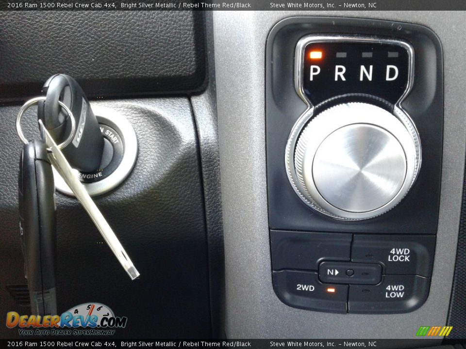 2016 Ram 1500 Rebel Crew Cab 4x4 Bright Silver Metallic / Rebel Theme Red/Black Photo #27