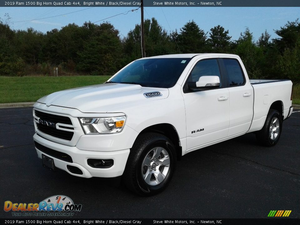 2019 Ram 1500 Big Horn Quad Cab 4x4 Bright White / Black/Diesel Gray Photo #2