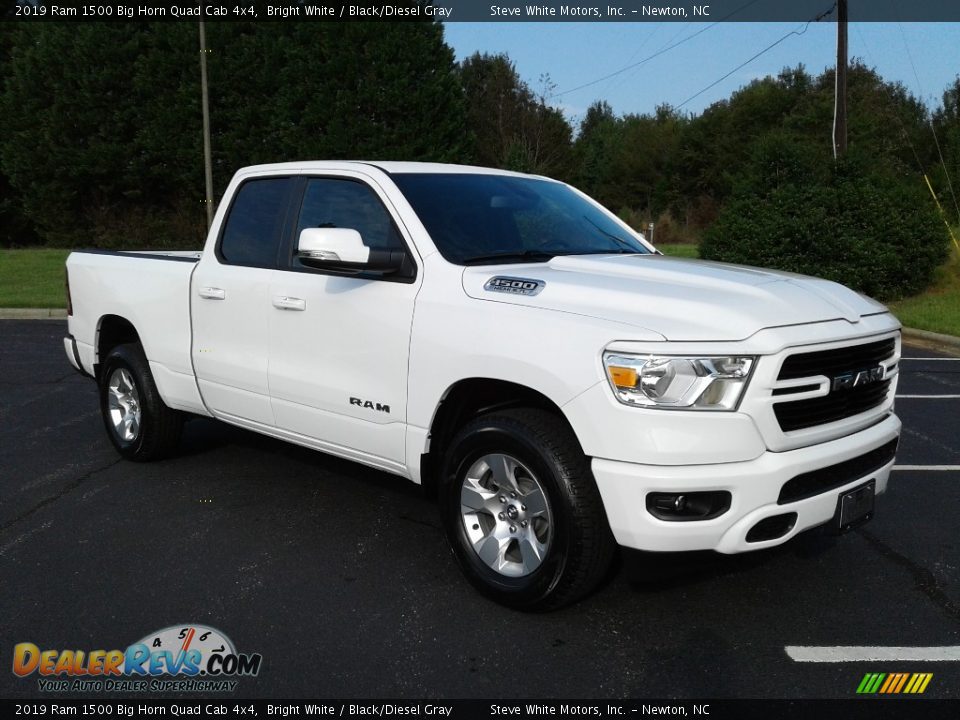 2019 Ram 1500 Big Horn Quad Cab 4x4 Bright White / Black/Diesel Gray Photo #4