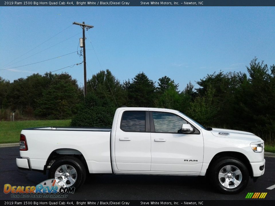 2019 Ram 1500 Big Horn Quad Cab 4x4 Bright White / Black/Diesel Gray Photo #5