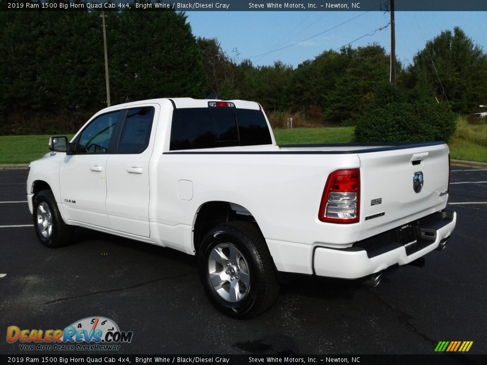 2019 Ram 1500 Big Horn Quad Cab 4x4 Bright White / Black/Diesel Gray Photo #8