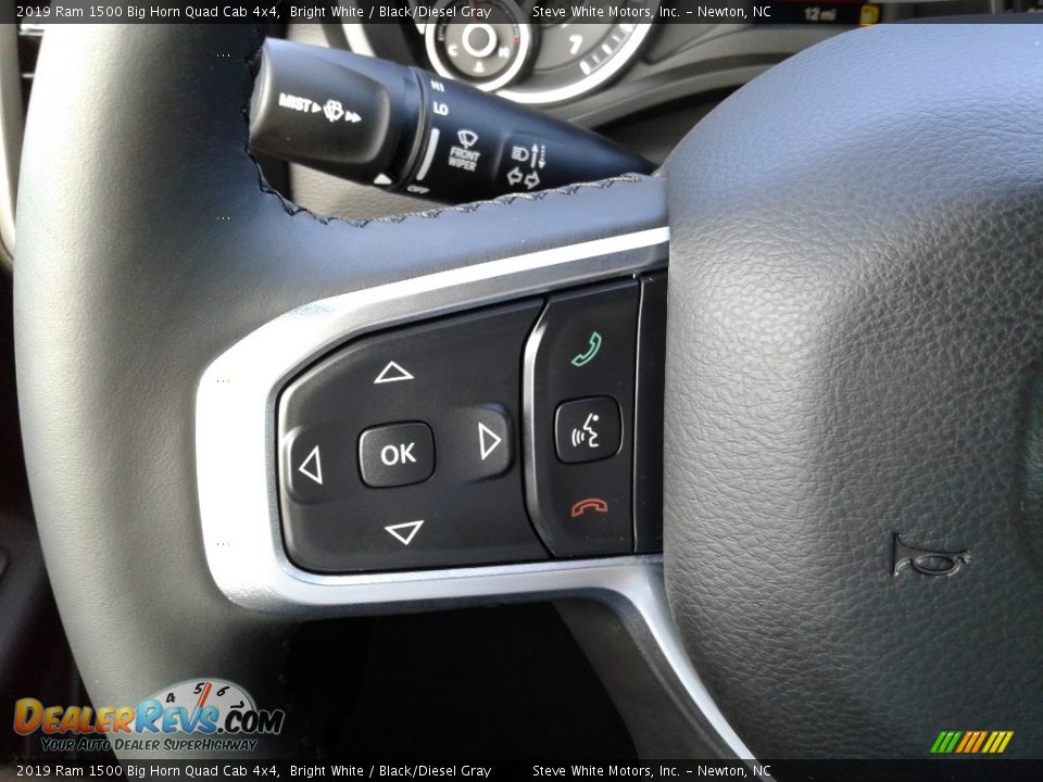 2019 Ram 1500 Big Horn Quad Cab 4x4 Bright White / Black/Diesel Gray Photo #18