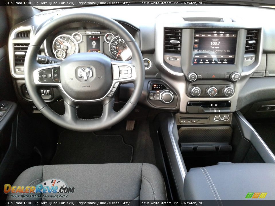 2019 Ram 1500 Big Horn Quad Cab 4x4 Bright White / Black/Diesel Gray Photo #29