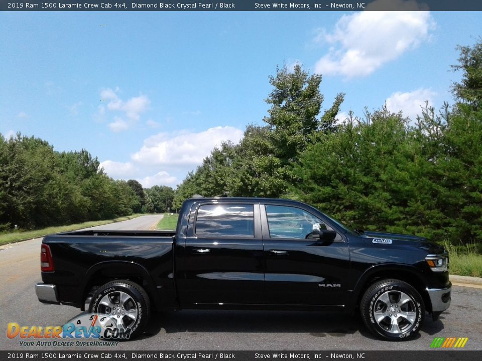2019 Ram 1500 Laramie Crew Cab 4x4 Diamond Black Crystal Pearl / Black Photo #5