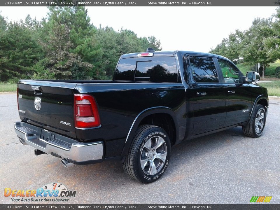 2019 Ram 1500 Laramie Crew Cab 4x4 Diamond Black Crystal Pearl / Black Photo #6