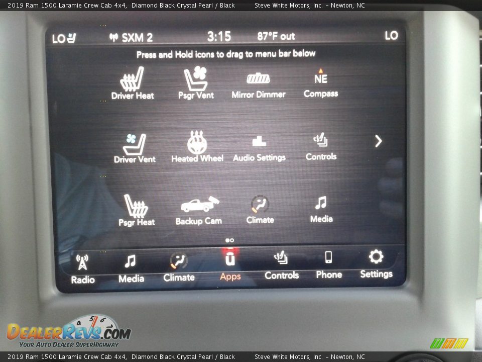 2019 Ram 1500 Laramie Crew Cab 4x4 Diamond Black Crystal Pearl / Black Photo #28
