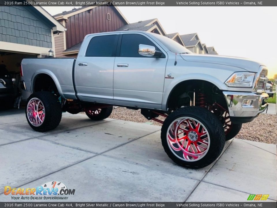 2016 Ram 2500 Laramie Crew Cab 4x4 Bright Silver Metallic / Canyon Brown/Light Frost Beige Photo #1